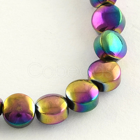 Electroplate Non-magnetic Synthetic Hematite Beads Strands X-G-R259-28F-1