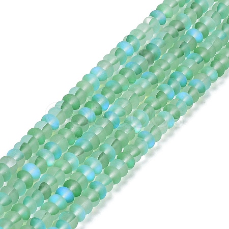 Frosted Transparent Glass Beads Strands FGLA-M002-01F-1