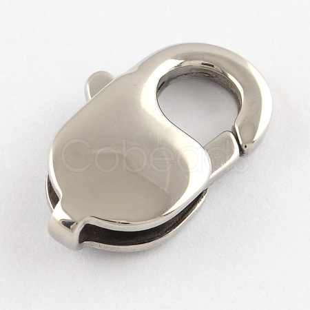 Polished 304 Stainless Steel Lobster Claw Clasps X-STAS-R072-70A-1