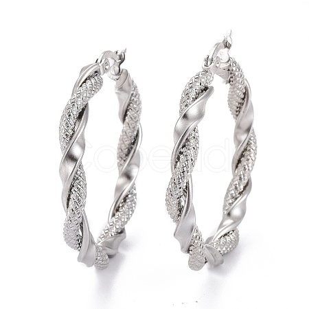 Tarnish Resistant 304 Stainless Steel Hoop Earring EJEW-F257-15P-1