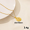 304 Stainless Steel Round Pendant Necklaces, Cable Chain Necklaces