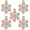 5Pcs Brass Micro Pave Clear Cubic Zirconia Pendants, Flower, Golden, 17.5x13x3.5mm, Hole: 1.4mm