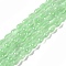 Cat Eye Beads Strands, Faceted, Teardrop, Pale Green, 8x6mm, Hole: 0.9mm, about 45pcs/strand, 14.76~14.96 inch(37.5~38cm)