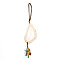 Natural Agate Slice Pendant Decorations, Braided Polyester Thread and Gemstone Chip Tassel Hanging Ornaments, White, 205~210mm