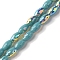 AB Color Plated Electroplate Beads Strands, Faceted, Oval, Light Sea Green, 10x6mm, Hole: 1.2mm, about 60pcs/strand, 24.02''(61cm)