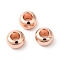 Brass Beads, Cadmium Free & Lead Free, Rondelle, Long-Lasting Plated, Rose Gold, 6x3.5mm, Hole: 2.5mm