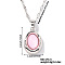 Elegant Oval Brass Pendant Necklaces, with Dapped Chain for Women, Pink, 15.75 inch(40cm)