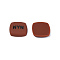 Acrylic Enamel Cabochons, Square with Word NYN, Saddle Brown, 21x21x5mm