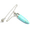 Synthetic Turquoise Bullet Cone Pointed Dowsing Pendulums, 230mm