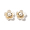 Plastic Cabochons, Brass Micro Pave Clear Cubic Zirconia Finding, Flower, White, 18x18x9.5mm