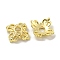 Alloy Bead Caps, Long-Lasting Plated, Lead Free & Cadmium Free, Flower, Real 14K Gold Plated, 6x6x2mm, Hole: 1.4mm