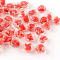 Handmade Luminous Lampwork Beads, Heart, Red, 15~16x15~16x9~10mm, Hole: 1~2mm