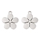 Non-Tarnish 316 Stainless Steel Charms, Laser Cut, Stainless Steel Color, Flower, 14.5x12.5x1.5mm, Hole: 1mm