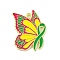 Alloy Enamel Pendants, Golden, Butterfly Charm, Yellow, 26x19.5x1.5mm, Hole: 1.8mm