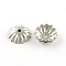 Tarnish Resistant Flower 304 Stainless Steel Bead Caps, Stainless Steel Color, 10x4mm, Hole: 1mm