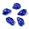 Handmade Printed Porcelain Beads Strand, Conch Shape, Medium Blue, 20~21x13~14x11.5~12mm, Hole: 1.4mm, about 18pcs/strand, 14.17''(36cm)