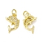 Brass Micro Pave Cubic Zirconia Pendants, with Jump Ring, Butterfly Charm, Golden, 16x10x3mm, Hole: 3mm