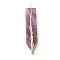 Natural Amethyst Big Pendants, with Light Gold Tone Copper Wire Wrapped, Sword, 61~63x13.5~15x7.5~8mm, Hole: 3.5mm