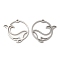 Non-Tarnish 304 Stainless Steel Pendants, Flat Round with Whale Charm, Stainless Steel Color, 19.5x20x1mm, Hole: 1.4mm