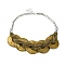 Spray Painted Disc Freshwater Shell & Acrylic Beaed Bib Necklaces, Olive, 19.29 inch(49~50cm), 49.5mm