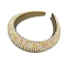 Fashiona Glass Seed Beads Hair Bands, Wide Hair Hoop for Girls Women, Wheat, 34mm