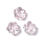 Transparent Acrylic Beads, Flower with Polka Dot Pattern, Clear, Pink, 16.5x17.5x10mm, Hole: 3mm