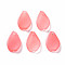 Spray Painted Glass Pendants, Petaline, Salmon, 16x9.5x2mm, Hole: 1mm