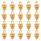 DICOSMETIC 20Pcs Brass Charms, Pinecones, Real 18K Gold Plated, 12.5x7mm, Hole: 2mm