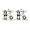 Synthetic Turquoise & Alloy Pendants, Letter Charms, Antique Silver, Letter K, 25x25.5x4.5mm, Hole: 3mm