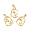 Rack Plating Brass Micro Pave  Cubic Zirconia Pendants KK-B068-35G-2