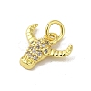 Real 18K Gold Plated Brass Pave Clear Cubic Zirconia Pendants KK-M283-06A-01-2