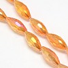 Electroplate Crystal Glass Rice Beads Strands EGLA-F044-A-2