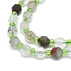 Natural Green Lodolite Quartz/Garden Quartz/Green Phantom Quartz Beads Strands G-O201B-23-3