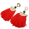 Fashewelry Trendy Women's Sector Tassel Dangle Earrings Sets EJEW-TA0005-01-3