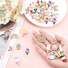SUNNYCLUE 48Pcs 12 Style Rainbow Resin Cabochons CRES-SC0002-09-3