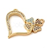 Brass Micro Pave Colorful Cubic Zirconia Connector Charms KK-G483-10G-2