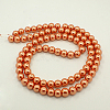 Pearlized Glass Pearl Round Beads Strand X-HY-8D-B36-2