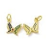 Brass Micro Pave Colorful Cubic Zirconia Charms KK-E068-VF095-1