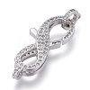 Brass Micro Pave Cubic Zirconia Lobster Claw Clasps ZIRC-M108-03A-P-1