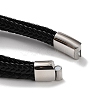 Men's Braided Black PU Leather Cord Multi-Strand Bracelets BJEW-K243-09AS-4