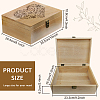 Rectangle Wooden Memory Keepsake Boxes with Lids CON-WH0101-003-2