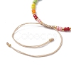 Colorful Glass Seed & Brass Braided Bead Bracelet BJEW-JB10138-03-4