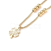 Synthetic Shell Clover Charm Anklet AJEW-A046-02G-2