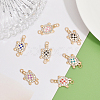 CHGCRAFT 36Pcs 6 Colors Alloy Enamel Connector Charms FIND-CA0007-18-4