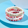 Handmade Polymer Clay Heishi Beads Stretch Bracelets Set BJEW-JB07401-03-2