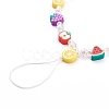 Polymer Clay Fruit Beaded Mobile Straps X-HJEW-JM00413-01-2