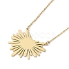 304 Stainless Steel Sun Radiates Pendant Necklace for Women NJEW-Q318-04G-2