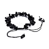 Adjustable Natural Obsidian Chip Beads Braided Bead Bracelets BJEW-JB04392-03-3