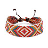 Cotton Braided Rhombus Cord Bracelet with Wax Ropes PW-WG62422-01-1