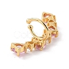 Heart Pink Cubic Zirconia Cuff Earring for on-Piercing EJEW-C002-13G-RS-3